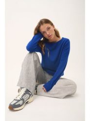 Just Cashmere Kaszmirowy sweter "Grace" w kolorze niebieskim rozmiar: XXL. Niebieskie swetry Just Cashmere, xxl, bez wzorów, z kaszmiru, bez ramiączek. Za 390.95 zł.