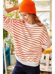 Olalook Bluza w kolorze biało-pomarańczowym rozmiar: XL. Pomarańczowe bluzy Olalook, xl, bez wzorów, bez kaptura. Za 61.75 zł.
