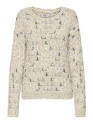 ONLY Sweter w kolorze kremowym rozmiar: XL. Brązowe swetry ONLY, xl, bez wzorów, ze splotem, bez ramiączek. Za 110.04 zł.