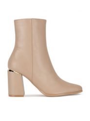 Nine West Botki WFA3000-1 Beżowy. Brązowe botki Nine West, bez wzorów, bez obcasa, na słupku, bez zapięcia. Za 195.99 zł.
