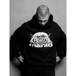 MANTO bluza z kapturem TREASURE ZONE OVERSIZE. Czarne bluzy MANTO, bez wzorów, bez ramiączek, z kapturem. Za 299.00 zł.