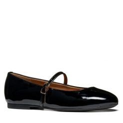 Baleriny Geox. Czarne baleriny Geox, bez wzorów, bez obcasa, bez zapięcia. Za 449.99 zł.