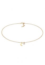 Elli Damski Choker Półksiężyc z kamieniem księżycowym Astro w srebrze próby 925 Sterling Silver Naszyjniki 1 ct. Szare naszyjniki Elli, z materiału, z kamieniem księżycowym, srebrne. Za 293.99 zł.