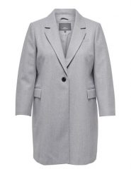 ONLY Carmakoma Płaszcz przejściowy 15295413 Szary Regular Fit. Szare płaszcze Only Carmakoma, bez wzorów, z syntetyku, bez kaptura. Za 159.99 zł.
