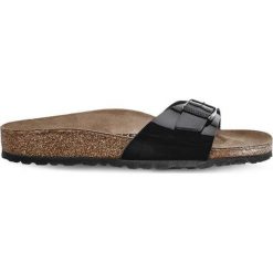 Birkenstock 040303 Black, klapki. Czarne klapki Birkenstock, bez wzorów, ze skóry, bez obcasa, bez zapięcia. Za 239.00 zł.