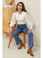 Soft Cashmere Sweter w kolorze białym rozmiar: 34/36. Białe swetry Soft Cashmere, z aplikacjami, z kaszmiru, bez ramiączek. Za 104.99 zł.