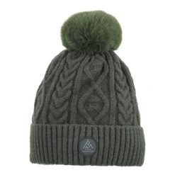 Czapka Peak Mountain Montchat. Zielone czapki zimowe Peak Mountain, bez wzorów, sportowe. W wyprzedaży za 76.15 zł.