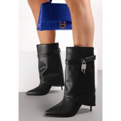 Czarne Kozaki na Szpilce z Wywiniętą Cholewką Gayo. Czarne kozaki Renee, bez wzorów, bez obcasa, na obcasie, bez zapięcia. W wyprzedaży za 168.99 zł.