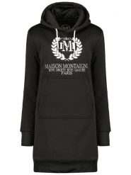 Maison Montaigne Sukienka dresowa "Giqueen" w kolorze czarnym rozmiar: M. Czarne sukienki Maison Montaigne, m, bez wzorów, z dresówki, bez kołnierzyka, bez ramiączek, mini. Za 96.60 zł.