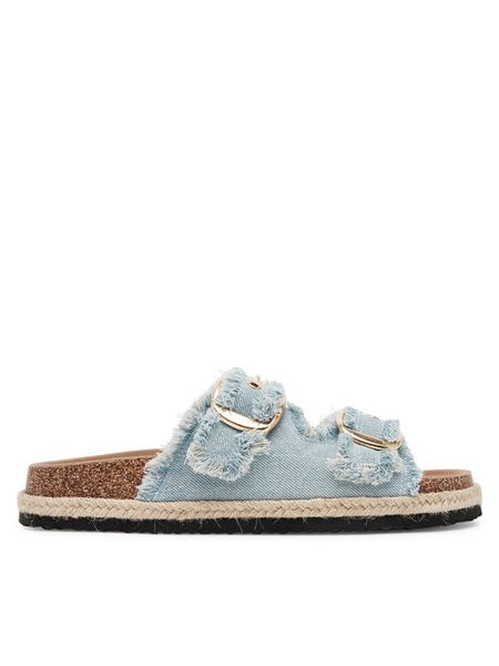 JENNY Klapki LB-P1628 Niebieski. Niebieskie klapki Jenny, bez wzorów, z materiału, bez obcasa, bez zapięcia. Za 109.99 zł.