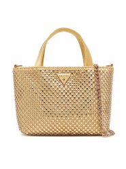 Guess Torebka Tasmin Mini HWRG99 31750 Złoty. Żółte kopertówki Guess, z aplikacjami, z materiału, wizytowe, bez dodatków. Za 659.99 zł.