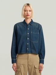 G-Star Koszula dżinsowa - Relaxed fit - w kolorze granatowym rozmiar: XL. Niebieskie koszule G-Star, xl, bez wzorów, z bawełny, retro, bez kołnierzyka, bez ramiączek. Za 205.45 zł.