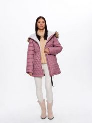 Bébé Kurtka zimowa w kolorze jasnoróżowym rozmiar: M. Różowe kurtki bebe, na zimę, m, bez wzorów, z puchu, bez kaptura. Za 268.55 zł.