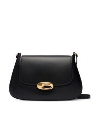 Calvin Klein Torebka Hardware Flap Medium Crossbody LV04F3401G Czarny. Czarne listonoszki Calvin Klein, bez wzorów, ze skóry, bez dodatków. Za 649.99 zł.