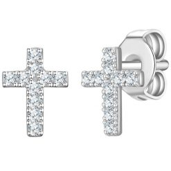 Rafaela Donata Kolczyki Krzyżyk z Srebro wysokiej próby w Srebrny 1 ct Damski. Szare kolczyki Rafaela Donata, z cyrkonią, srebrne. Za 139.99 zł.