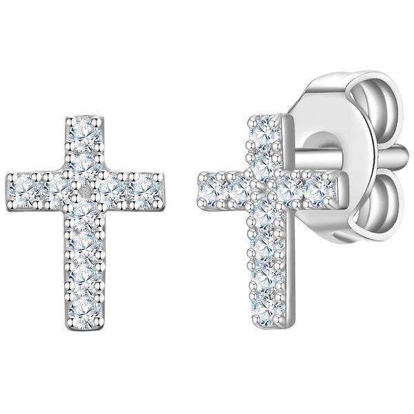 Rafaela Donata Kolczyki Krzyżyk z Srebro wysokiej próby w Srebrny 1 ct Damski. Szare kolczyki Rafaela Donata, z cyrkonią, srebrne. Za 139.99 zł.