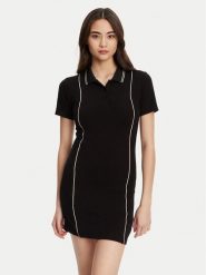 Guess Sukienka dzianinowa V5YK00 KCX12 Czarny Regular Fit. Czarne sukienki Guess, xl, z aplikacjami, z dzianiny, bez kołnierzyka, bez ramiączek. Za 199.99 zł.