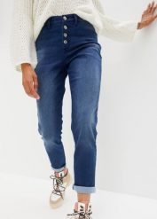 Dżinsy ocieplane, z miękką spodnią stroną, Boyfriend. Niebieskie jeansy bonprix, bez wzorów, z jeansu. Za 154.99 zł.