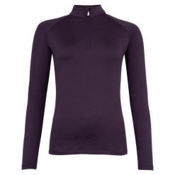 Koszulka jeździecka z długim rękawem i zamkiem błyskawicznym BR Equitation Event. Fioletowe t-shirty sportowe BR, xs, bez wzorów, z elastanu, bez ramiączek, do jazdy konnej. Za 251.50 zł.