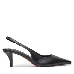 Sandały Nine West. Czarne sandały Nine West, bez wzorów, bez obcasa, na szpilce, bez zapięcia. Za 249.99 zł.