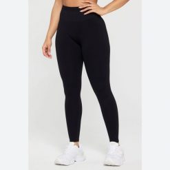FABLETICS Damskie Legginsy Sportowe Wysoki Stan Seamless Scrunch. Czarne legginsy FABLETICS, bez wzorów, z materiału, sportowe. Za 299.99 zł.