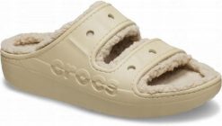 Klapki Dla Dorosłych Crocs Baya Cozzy Sandal. Brązowe klapki Crocs, bez wzorów, z materiału, bez obcasa, bez zapięcia. Za 149.99 zł.