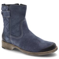 Niebieskie Botki Lemar Skórzane Ocieplane Buty Damskie. Niebieskie botki Lemar, bez wzorów, bez obcasa, bez zapięcia. Za 329.00 zł.