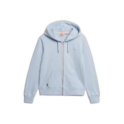 Damska bluza z kapturem zapinana na zamek Superdry Essential. Niebieskie bluzy z kapturem Superdry, s, bez wzorów, z materiału, z kapturem, trekkingowe. Za 358.70 zł.