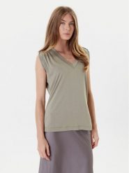 Guess Bluzka W5YP52 KCYW2 Zielony Regular Fit. Zielone bluzki Guess, m, z aplikacjami, z syntetyku, bez kołnierzyka, bez ramiączek. Za 139.99 zł.