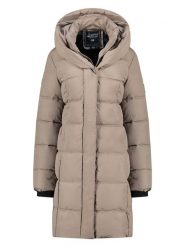 Geographical Norway Płaszcz zimowy "Djamilalimo" w kolorze szarobrązowym rozmiar: S. Brązowe płaszcze Geographical Norway, na zimę, s, bez wzorów, z puchu, bez kaptura. Za 300.21 zł.