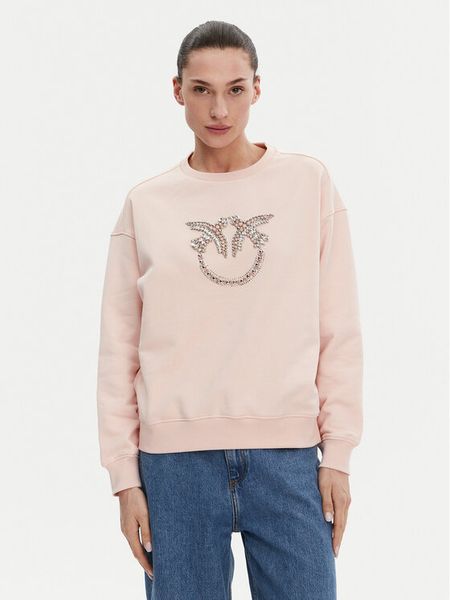 PINKO Bluza Nelly 100534 A2G8 Różowy Regular Fit. Czerwone bluzy Pinko, s, bez wzorów, z bawełny, bez ramiączek, bez kaptura. Za 499.99 zł.