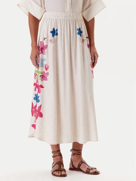 Tatuum Spódnica midi Katia 2 T2511.173 Beżowy Regular Fit. Brązowe spódnice Tatuum, bez wzorów, z wiskozy, midi. Za 199.99 zł.