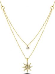 Atelier MIU Pozłacany naszyjnik z zawieszkami - dł. 45 cm rozmiar: onesize. Żółte naszyjniki atelier MIU, z materiału, z cyrkonią, pozłacane. Za 39.40 zł.