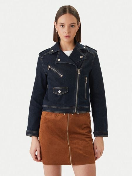 Morgan Kurtka jeansowa 261-VSOUBIA Granatowy Oversize. Niebieskie kurtki Morgan, bez wzorów, z bawełny, bez kaptura. Za 268.99 zł.
