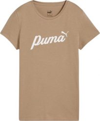Koszulka sportowa damska Puma ESS Script. Białe t-shirty sportowe Puma, m, bez wzorów, z bawełny, bez ramiączek. Za 93.99 zł.