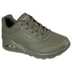 Buty do chodzenia damskie Skechers Unostand ON Air. Zielone buty treningowe Skechers, na lato, bez wzorów, z gumy, bez zapięcia, trekkingowe. Za 279.99 zł.