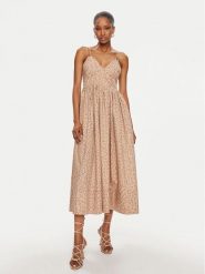 TWINSET Sukienka letnia 241TT2116 Beżowy Regular Fit. Brązowe sukienki Twinset, bez wzorów, z bawełny, bez kołnierzyka, bez ramiączek. Za 1,349.00 zł.