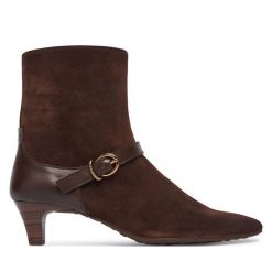 Botki Hispanitas. Brązowe botki Hispanitas, bez wzorów, bez obcasa, na słupku, bez zapięcia. Za 739.99 zł.