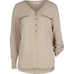 Bluzka z wiskozy z dekoltem w serek, długi rękaw. Czarne bluzki bonprix, bez wzorów, z wiskozy, bez kołnierzyka, bez ramiączek. Za 79.99 zł.