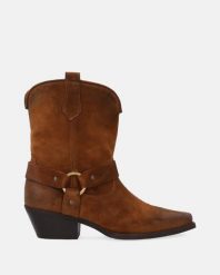 BRĄZOWE BOTKI DX630 ING CUOIO. Brązowe botki Venezia, bez wzorów, ze skóry, bez obcasa, bez zapięcia. Za 579.00 zł.