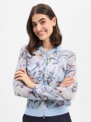 Marc Cain Bluza Kobiety niebieski|wielokolorowy, 36. Niebieskie bluzy Marc Cain, bez wzorów, z bawełny, bez ramiączek, bez kaptura. Za 949.95 zł.