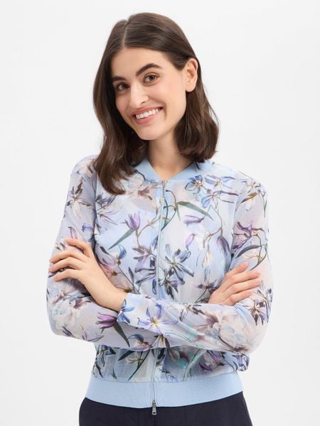 Marc Cain Bluza Kobiety niebieski|wielokolorowy, 44. Niebieskie bluzy Marc Cain, bez wzorów, z bawełny, bez kaptura. Za 949.95 zł.