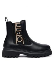 Liu Jo Botki Wanda 05 4F5013 EX020 S Czarny. Czarne botki Liu Jo, bez wzorów, ze skóry, bez obcasa, na płaskiej podeszwie, bez zapięcia. Za 399.99 zł.