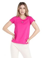 Neonowa koszulka damska z krótkim rękawem. Czerwone t-shirty sportowe LEONE 1947 APPAREL, l, bez wzorów, z bawełny, bez ramiączek, na fitness i siłownię. Za 63.11 zł.