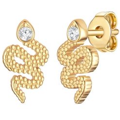 Lulu & Jane Kolczyki Waż Stop metali Żółte złoto 1 ct Damski. Żółte kolczyki Lulu & Jane, pozłacane. Za 149.99 zł.