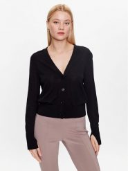 Calvin Klein Kardigan K20K205778 Czarny Slim Fit. Czarne swetry Calvin Klein, m, bez wzorów, z wełny, bez ramiączek. Za 399.99 zł.