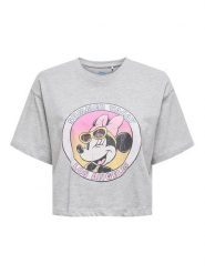 ONLY T-Shirt Mickey Minnie 15348126 Szary Regular Fit. Szare t-shirty ONLY, xs, bez wzorów, z bawełny, bez kołnierzyka, bez ramiączek. Za 59.99 zł.