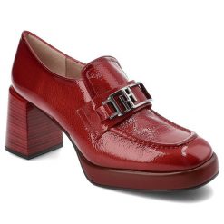Czerwone Półbuty Hispanitas Buty Na Słupku. Czerwone półbuty wsuwane Hispanitas, bez wzorów, ze skóry, bez obcasa, na obcasie. Za 620.99 zł.