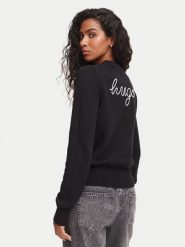 HUGO Sweter Saje 50564300 Czarny Regular Fit. Czarne swetry Hugo, xl, bez wzorów, z bawełny, bez ramiączek. Za 469.99 zł.
