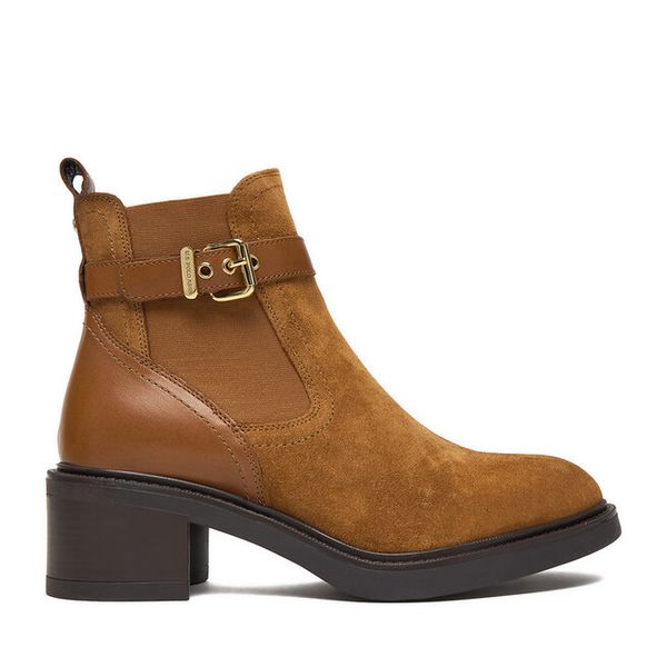 Botki U.S. Polo Assn. Brązowe botki U.S. Polo Assn., bez wzorów, bez obcasa, na słupku, bez zapięcia. Za 299.99 zł.